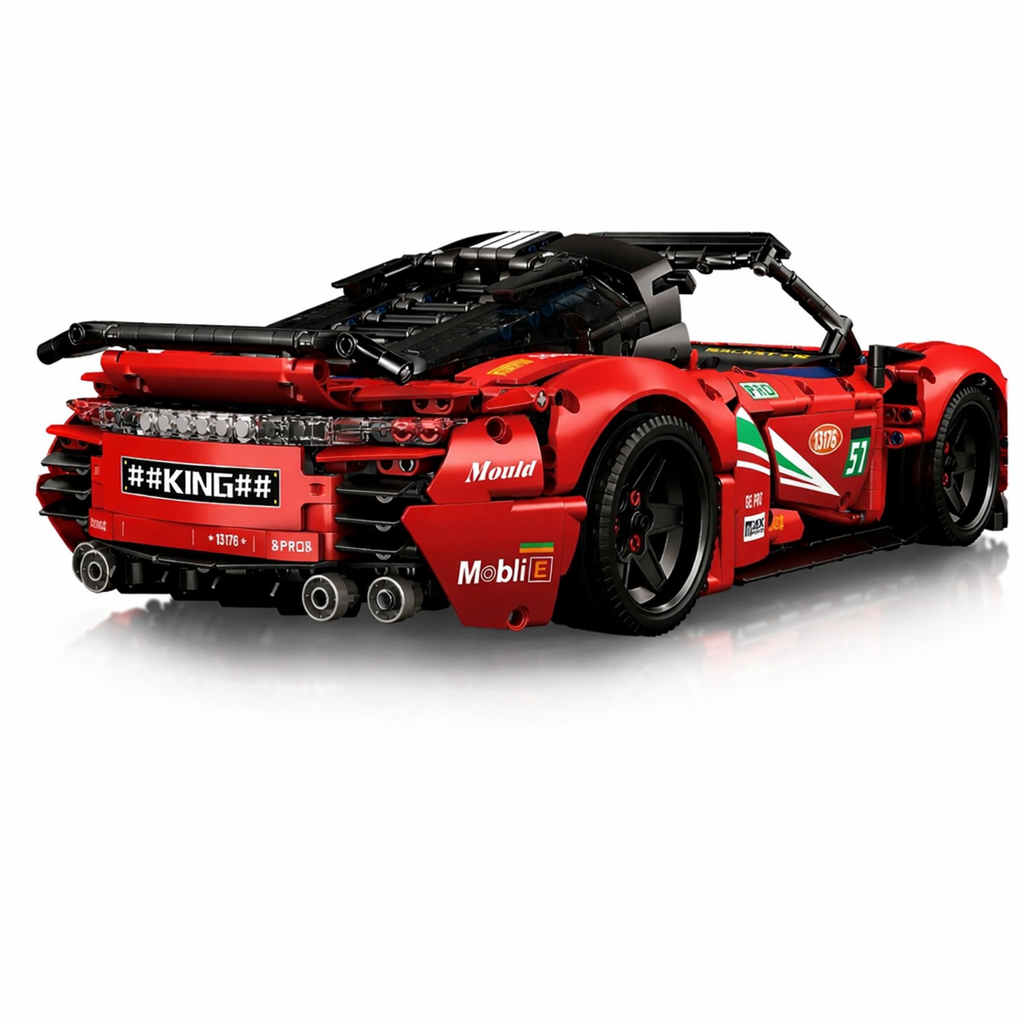 Mould King Red Sports Car 13176 | Zestaw klocków | 1538 elementów - obrazek 4