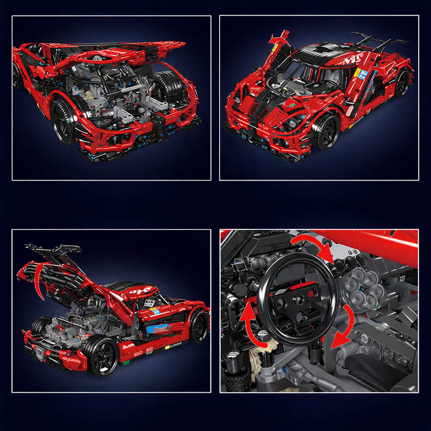 Mould King Koenigsegg Hypercar 13121 | Zestaw klocków | 3063 elementów - obrazek 2