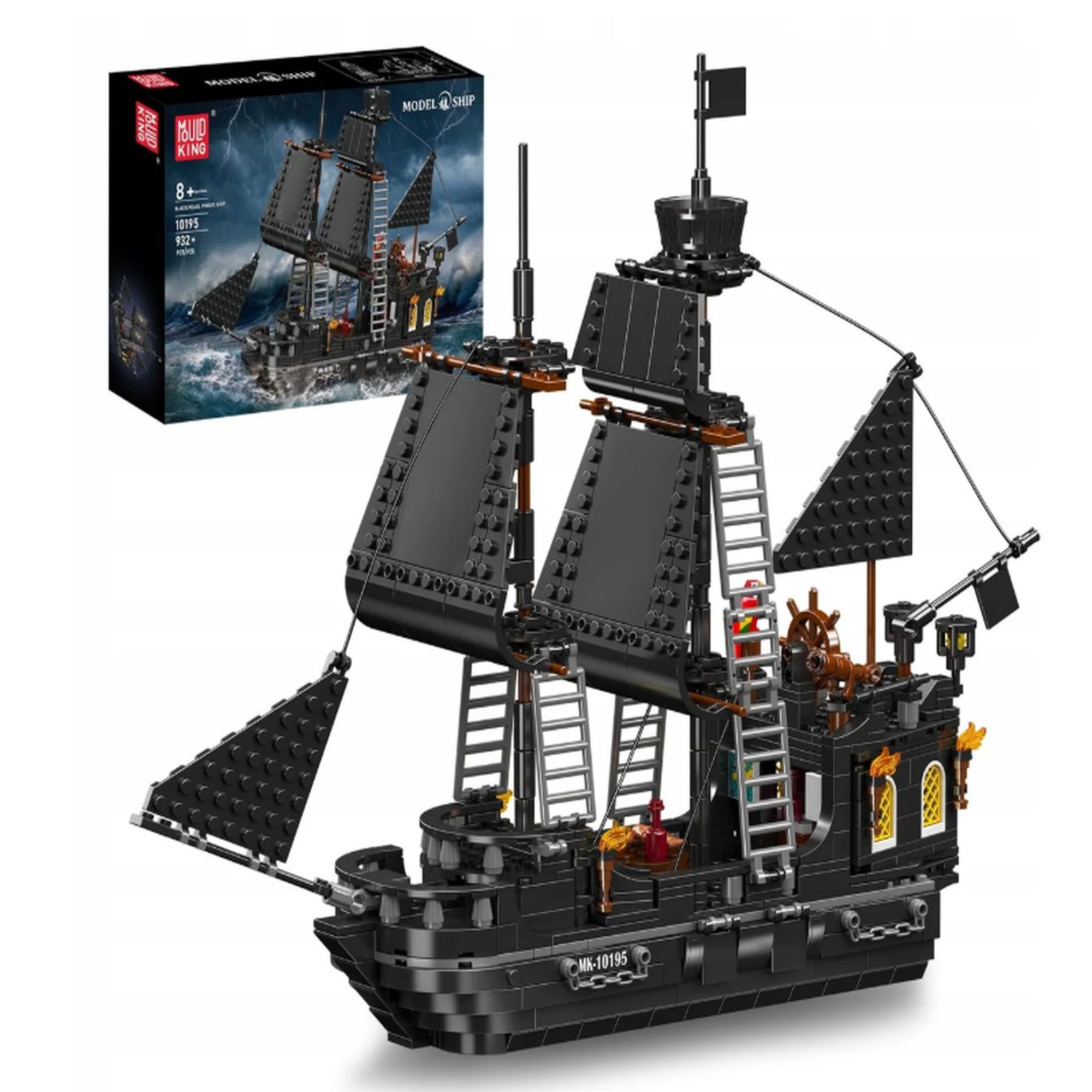 Mould King Black Pearl Pirate Ship 10195 | Zestaw klocków | 932 elementów